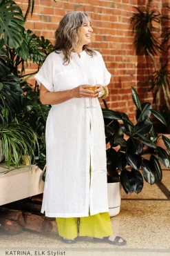 Mies Linen Shirt Dress|ELK Online